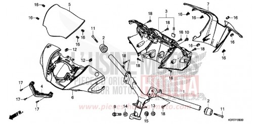 MANETTE DE DIRECTION/REVETEMENT DE GUIDON SH125ADL de 2020